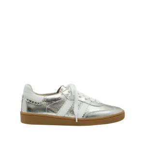 Classic silver leather sneakers