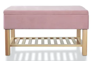 Elona Storage Bench | Pink