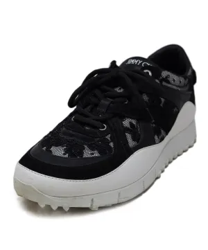 Jimmy Choo Black & White Lace Sneakers sz 8.5