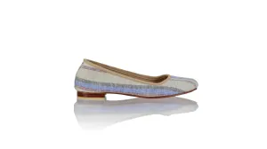 Kate 20mm Ballet - White & Blue Line linen