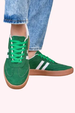 Maker's: Miel Stripe Sneakers - Green