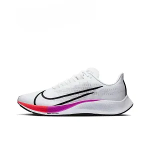 Nike Pegasus 37 Marathon Training Men's Running Shoes Wear Resistant Shock Absorbing Breathable White Rainbow Sneaker BQ9646-103