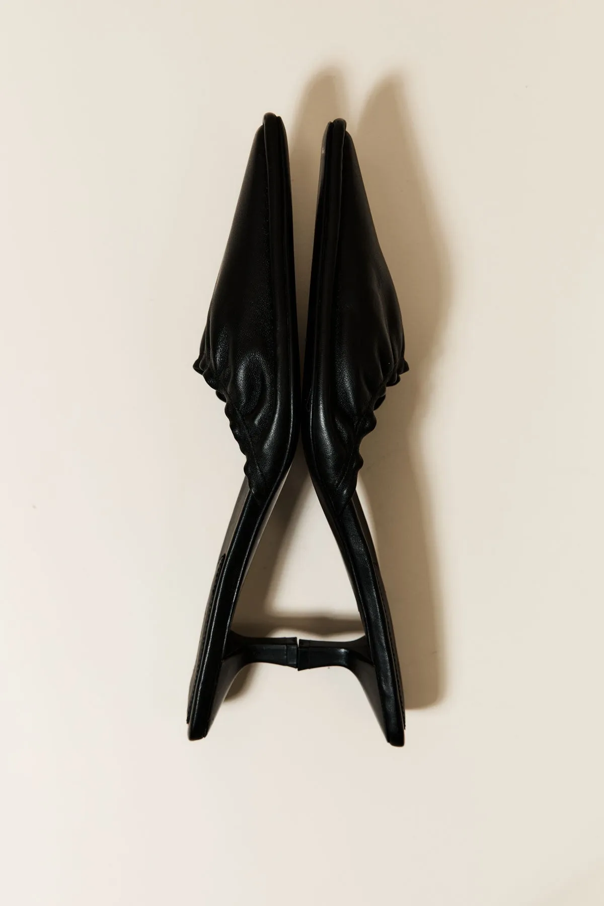 St. Agni Black Gathered Kitten Heels