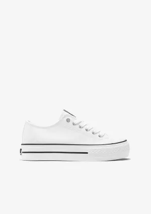 Unisex White Basic Sneakers Canvas B&W