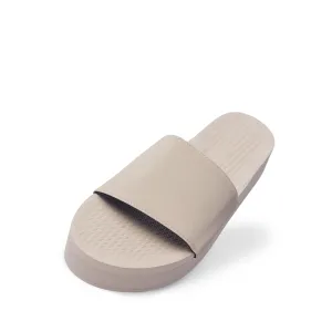 Womens Platform Slides - Sneaker Sole - Sea Salt/Sea Salt Sole
