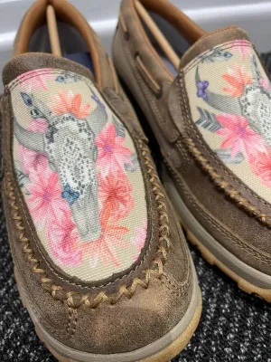 Women's Skull Flower Mocs Slip On